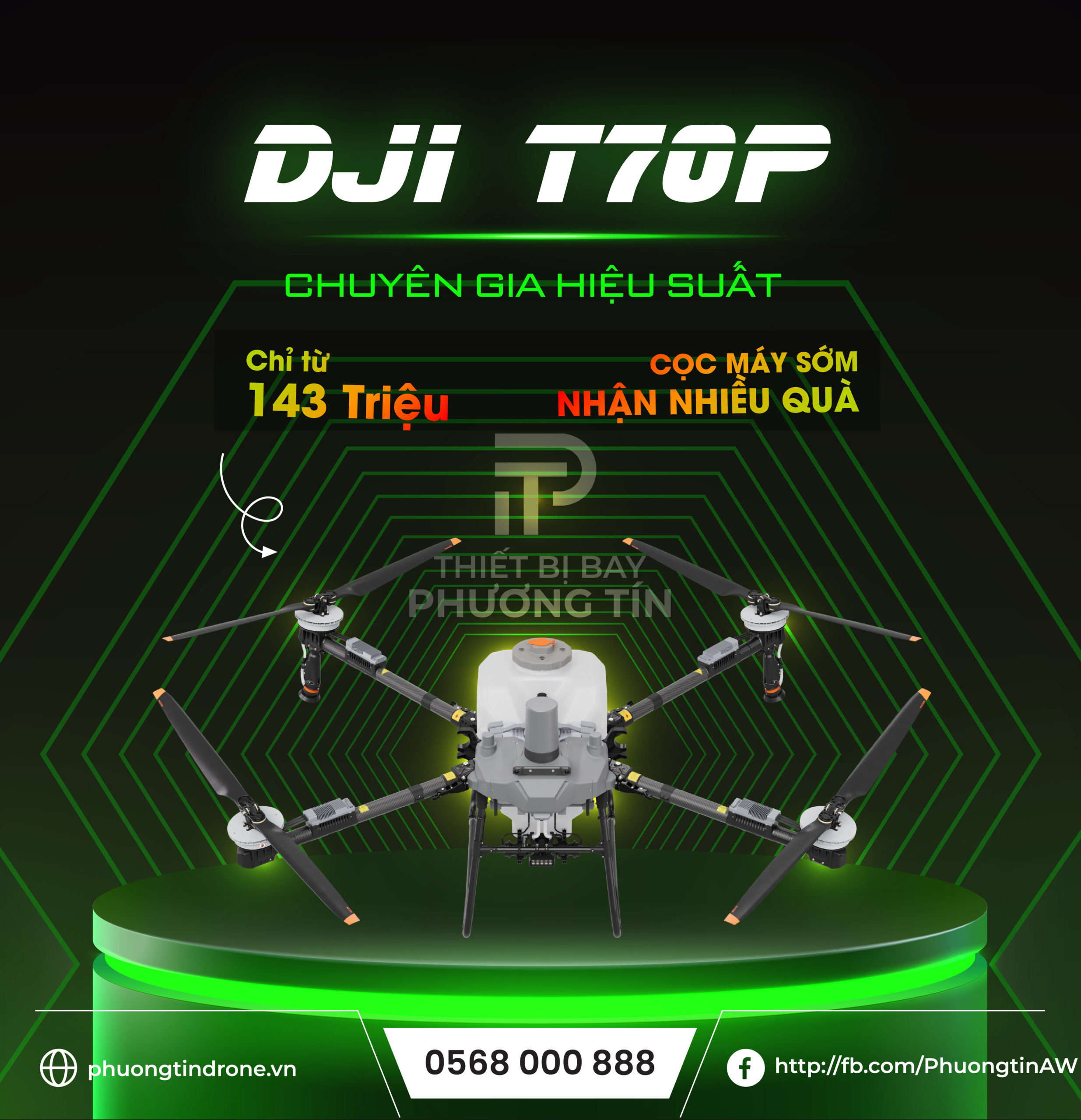 Máy bay Nông nghiệp DJI Agras T70P